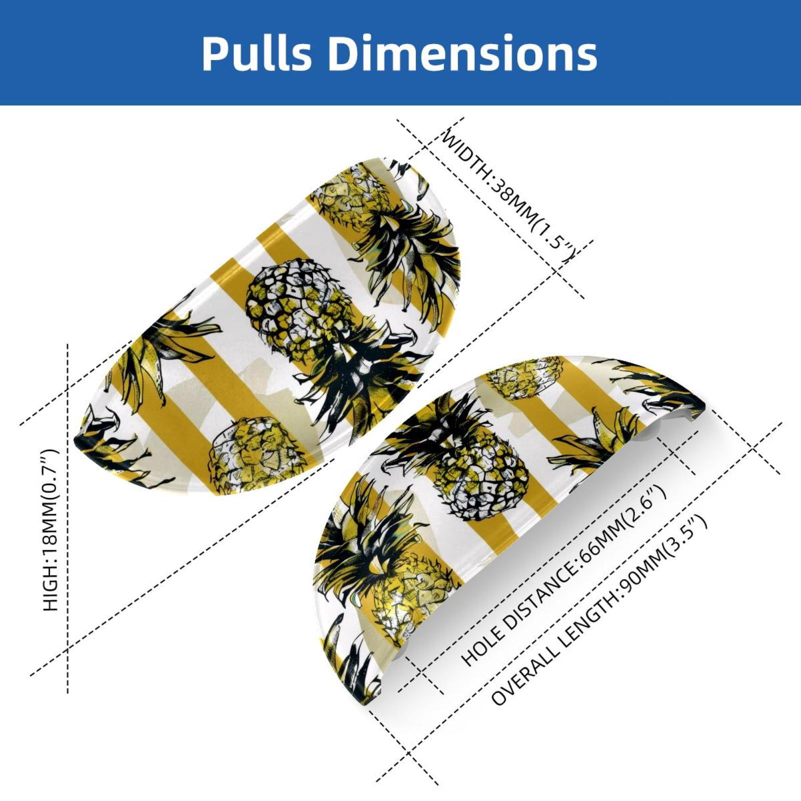 PhooArto 6 Pcs Cup Drawer Pulls, Pineapple Yellow Stripes Pattern Shell Shape Handles Cabinet Knobs for Dresser Cupboard Closet Wardrobe with Screws