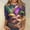Multicolor, variant on LNZGNM Mardi Gras Womens Shirt Cozy Dressy T-Shirts Casual 3/4 Length Sleeve Pullovers Crewneck Spring Clothes for Holiday, Multicolor, XL