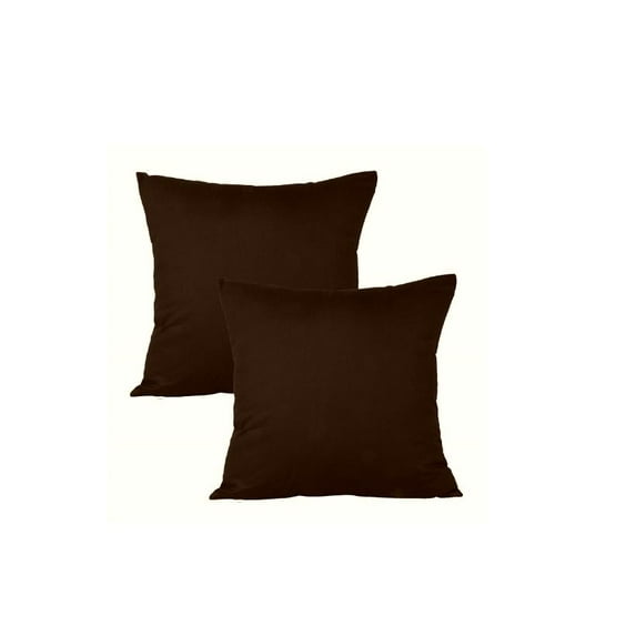 The Great American Store- Handmade & Customized Indoor/Outdoor 6D Set of 2 Solid Euro Pillows- Chocolate (30" X 30") for Decorative bed Pillow Shams - Down Alternative Fill