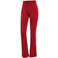 thumbnail image 1 of Women Fashion Solid Color High Waisted Yoga Pants Casual Slightly Flared Trousers, 1 of 7