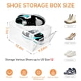 thumbnail image 2 of INSTY Paquete de 12 cajas de almacenamiento para zapatos, cajas transparentes apilables con puertas, contenedores organizadores para zapatillas de deporte, para hombres y mujeres de EE. UU., talla 12, 2 of 5