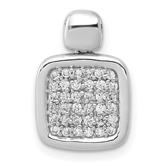 14k White Gold 1/4ct. Diamond Fancy Square Pendant Charm