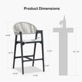 thumbnail image 2 of PURPLE LEAF Outdoor Bar Height Bar Stool Set of 2 Rattan Bar Chair with Back Aluminum Modern Barstools for Patio Backyard Indoor Kitchen Gray, 2 of 8