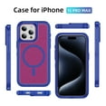 thumbnail image 2 of iPhone 16 Pro Max Phone Case, Phone case iPhone 16 Pro Max Magnetic Case [Compatible with MagSafe] Tough Rugged Matte Slim Shockproof Anti-Fingerprint Anti-Scratch Cover, Blue+Rose, 2 of 8