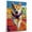 Akita, variant on Samoyed Dog Playing Running Stretched Canvas Size 8x12 – Vintage Style Samoyed Dog Art for Running Fans, Great Gift for Dog Owners