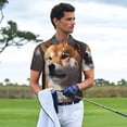 thumbnail image 3 of Balery Regal Shiba Inu Camisa Polo de Hombre con Estampado, de Manga Corta y Tejido Medio, Camisa Tipo Golf Polo-Large, 3 of 6