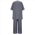 thumbnail image 4 of Conjunto de 2 Piezas para Mujer, Top Brillante, Pantalones Anchos, Traje Informal de Cuello Redondo con Lentejuelas. Gris S, 4 of 8