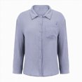 thumbnail image 4 of Godom Womens V Neck Long Sleeve Button Down Blouses Tops Oversize Leisure Shirt, 4 of 6