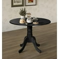 thumbnail image 3 of Home Design Olivia 5-Piece Dining Set, Round Table with 4 Cushioned Chairs, Mid-Century Modern Style, Black, Gray/Black, 3 of 5
