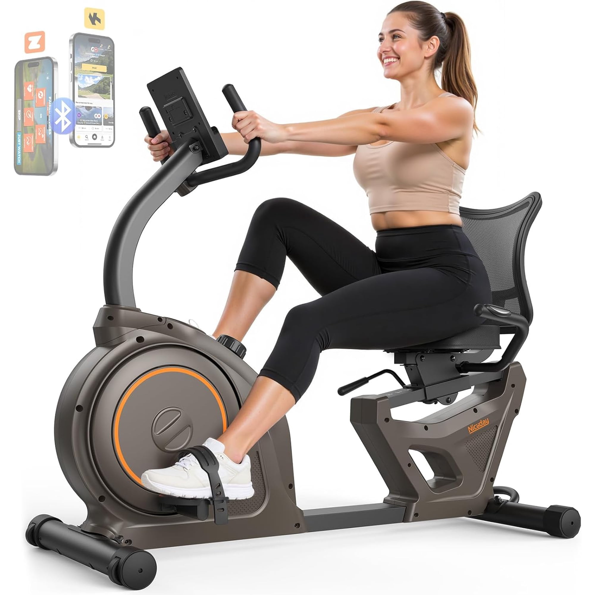 Niceday Recumbent Exercise Bike for Home Stationary Bike with APP Training