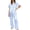 Blue Stripes, variant on Ekouaer Womens Silky Satin Pajamas Set Short Sleeve Button Down Sleepwear 2 Piece Lounge Set Pj Set