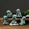 thumbnail image 2 of JINGT Small Wise Buddha Monk Figurines Ornaments Statues See Speak Hear No Evil, 2 of 8