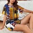 thumbnail image 4 of Logiee American Truck Print Womens Pajamas Set,Short-Sleeve Pajama 2 Piece Sleepwear with Pockets-Medium, 4 of 6