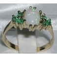 thumbnail image 2 of LBG 10k Yellow Gold Natural Opal and Emerald Womens Promise Ring - Size 7.5, 2 of 4