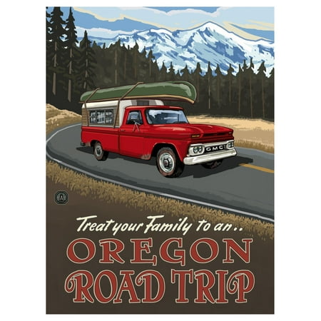 Oregon Pickup Road Trip Snow Giclee Art Print Poster by Paul A. Lanquist (9