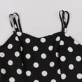 thumbnail image 3 of Jdlsppl Women's Summer Midi Dress Casual Polka Dot Vintage 1950s Sweetheart Neck Fit and Flare Knee Length High Waist A Line Pleated Strappy Sleeveless Party Dresses Black 4-6, 3 of 4