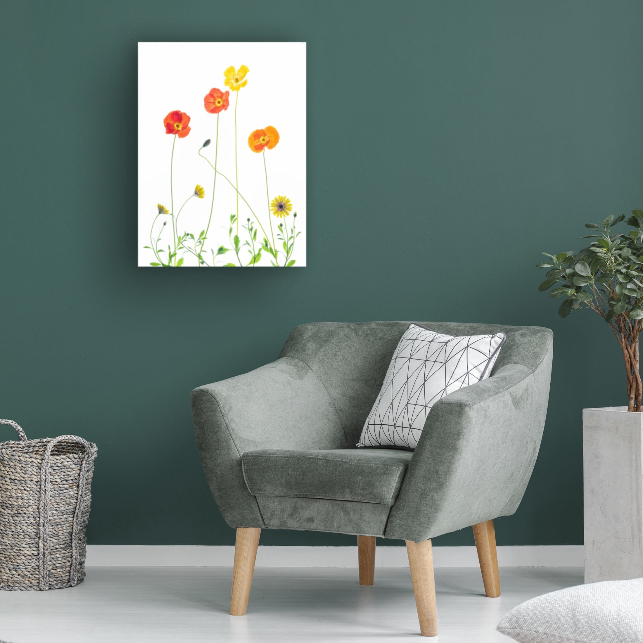 Canvas Wall Art - Chuanxu Ren 'Flowers' Wall Art for Living Room, Bedroom, or Office Décor by Trademark Fine Art - 35 x 47 Inches