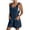 Navy, variant on Women Summer Linen Overalls Shorts, Loose Fitting Sleeveless Knot Strap Lace Short Romper Jumpsuits with Pockets Mint Green XL