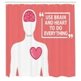 thumbnail image 3 of Ambesonne Saying Shower Curtain, Human with Words, 69"Wx70"L, Coral Dark Pink White, 3 of 5