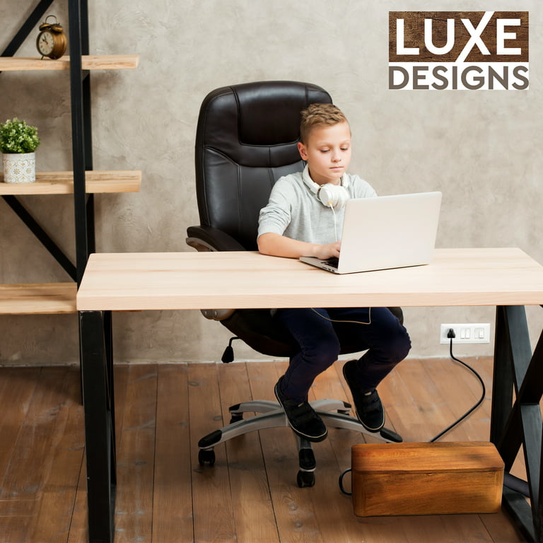 Luxe Designs Cable Management Box & Cord Organizer- Cable Organizer for Desk, Home, Office. Hides Wires, Surge Protectors, Power Strips. Eco
