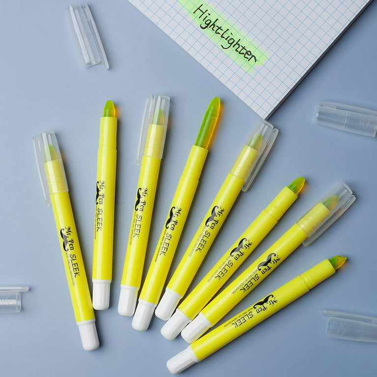 Mr. Pen- No Bleed Gel Bible Highlighters, Yellow, Pack of 8