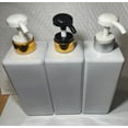 thumbnail image 6 of Empty Shampoo Bottles Square Dispenser Pump Bottle 800 ml 27 oz Waterproof Labels (Shampoo, Conditioner, Body Wash, Face Wash) Gold Black Clear Body, 6 of 6