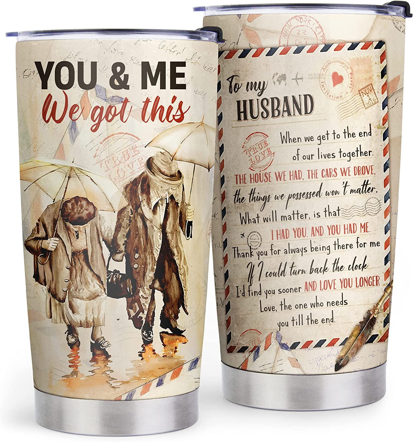 To My Husband - Gifts for Husband, Valentines Husband Gifts from Wife,  Husband Birthday Gift Ideas, Anniversary Fathers Day Husband Gifts, Husband  Tumbler for Coffee Work Car Travel 37455 37456