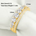 thumbnail image 5 of Newshe Jewellery Wedding Bands for Women 925 Sterling Silver Eternity Ring Round 18K Yellow Gold Plated Cz Size 9, 5 of 11