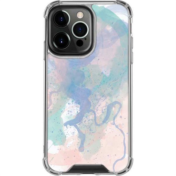 Skinit Abstract Art Rose Quartz & Serenity Splatter iPhone 14 Pro Clear Case