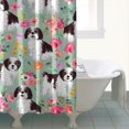 thumbnail image 4 of Shih Tzu Dog and Flower Floral Shower Curtain 72x84in ,Bathroom Decorative Shower Curtains Set with 12 Hooks,Modern Waterproof Washable Shower Curtain, 4 of 4
