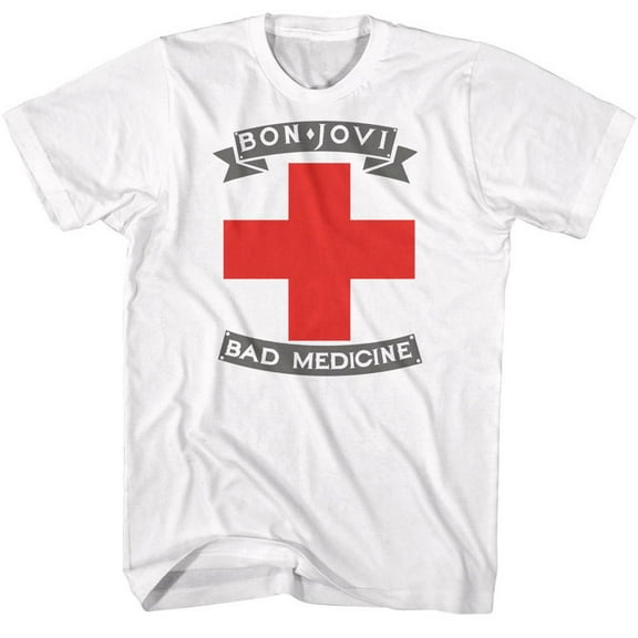 Bon Jovi Badmed White Adult T-Shirt 5Xl