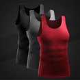 thumbnail image 2 of TFixol Camiseta sin mangas de compresión para hombre, paquete de 3 chalecos ajustados de secado rápido que absorben la humedad, 2 of 8