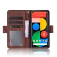 thumbnail image 3 of Case for Google Pixel 5 Cover Adjustable Detachable Card Holder Magnetic closure Leather Wallet Case - Brown, 3 of 5