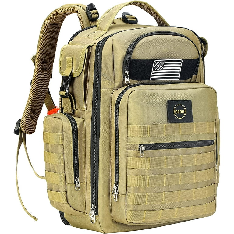 BCOH Dad Diaper Bag Military Backpack with Changing Station Khaki Tan Brown  - Walmart.com