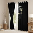 thumbnail image 3 of Feelyou Black Cat Curtains Pack of 2 (42x84 Each), Mystic Moon Galaxy Curtains Blackout, 3 of 6