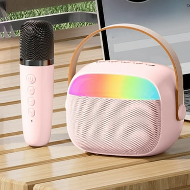 Latrodar Home Karaoke Machine Portable Bluetooth 5.3 Speaker System With 1-2 Wireless Microphones Home Family Singing For Kid Best of Both Worlds Pink 7.2x5.6 In