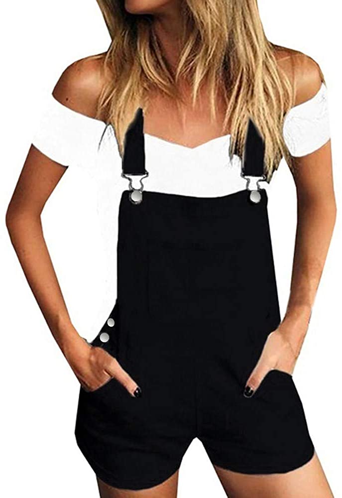 Casual Demin Shorts Jumpsuit - Women 