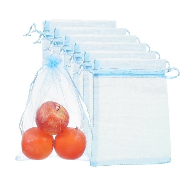 Bolsas de Protección de Frutas de 50 Paquetes, 5.9x3.9inch Bolsa de Red, Azul Cielo