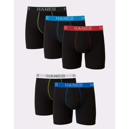 

Hanes Ultimate® Stretch Men s Boxer Brief Pack Moisture-Wicking Black/Blue/Red/White 5-Pack Assorted 2XL