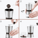 thumbnail image 3 of Molinillo de café manual con ajustes externos, molinillo cónico de cerámica y cuerpo de acero inoxidable resistente al agua, molinillos de café portátiles pequeños para prensa francesa, espresso,, 3 of 5