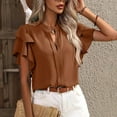 thumbnail image 5 of Womens Fashion Summer Tops 2025 Plus Size Short Sleeve V Neck Sexy Casual Tops Regular Blouse Tops, 5 of 7