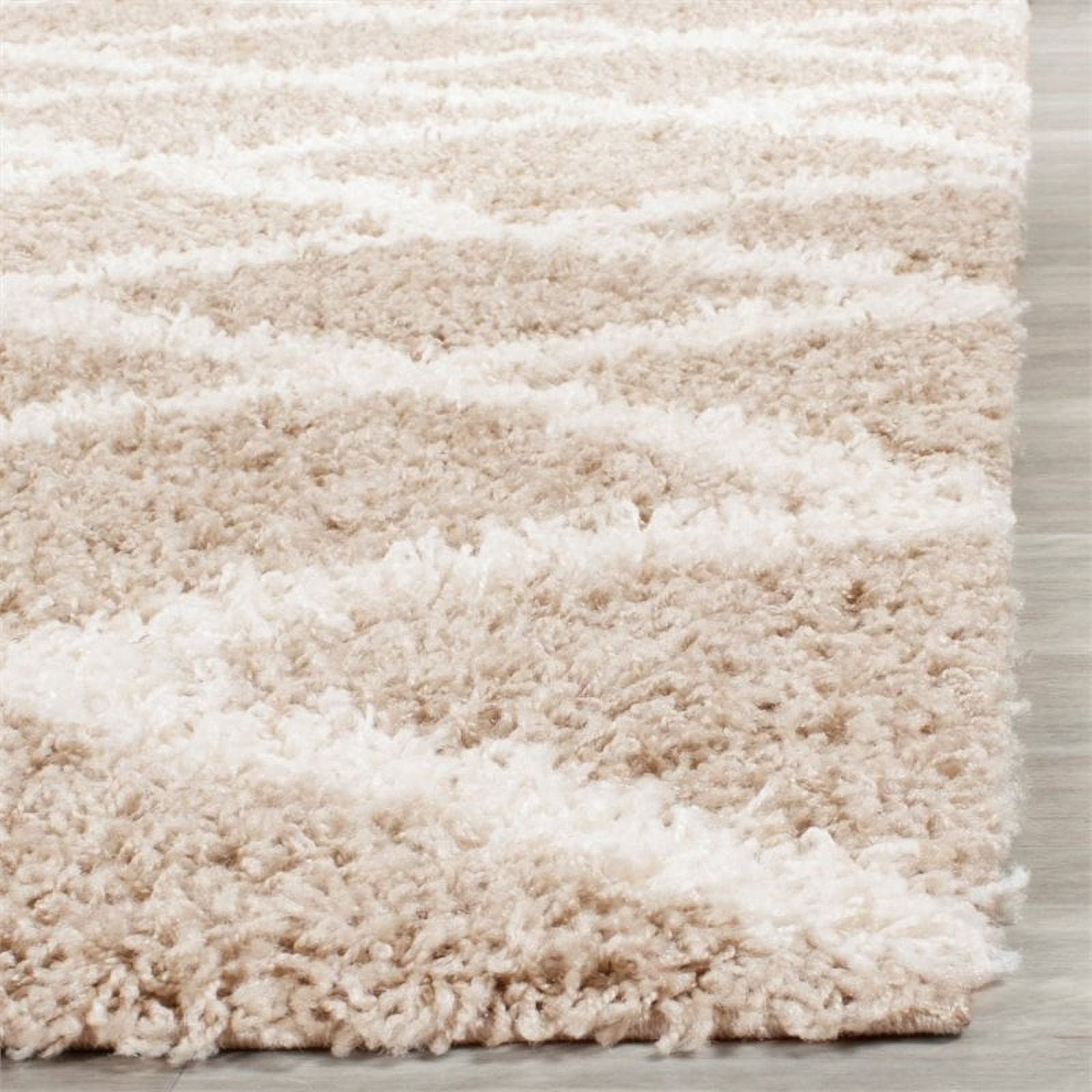 SAFAVIEH Dallas Jerrie Geometric Shag Area Rug, Beige/Ivory, 5'1" x 7'6"