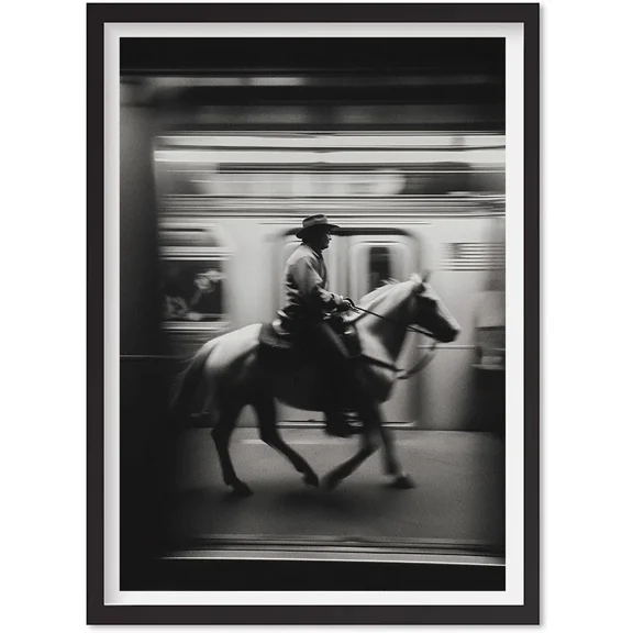 Vintage Nyc Cowboy Subway Poster Wall Art, Black And White Western New York City, Matte Canvas Stretched, Posters for Room Bedroom Living Room Bathroom Wall Decor, Posters & Art Prints, Gift.