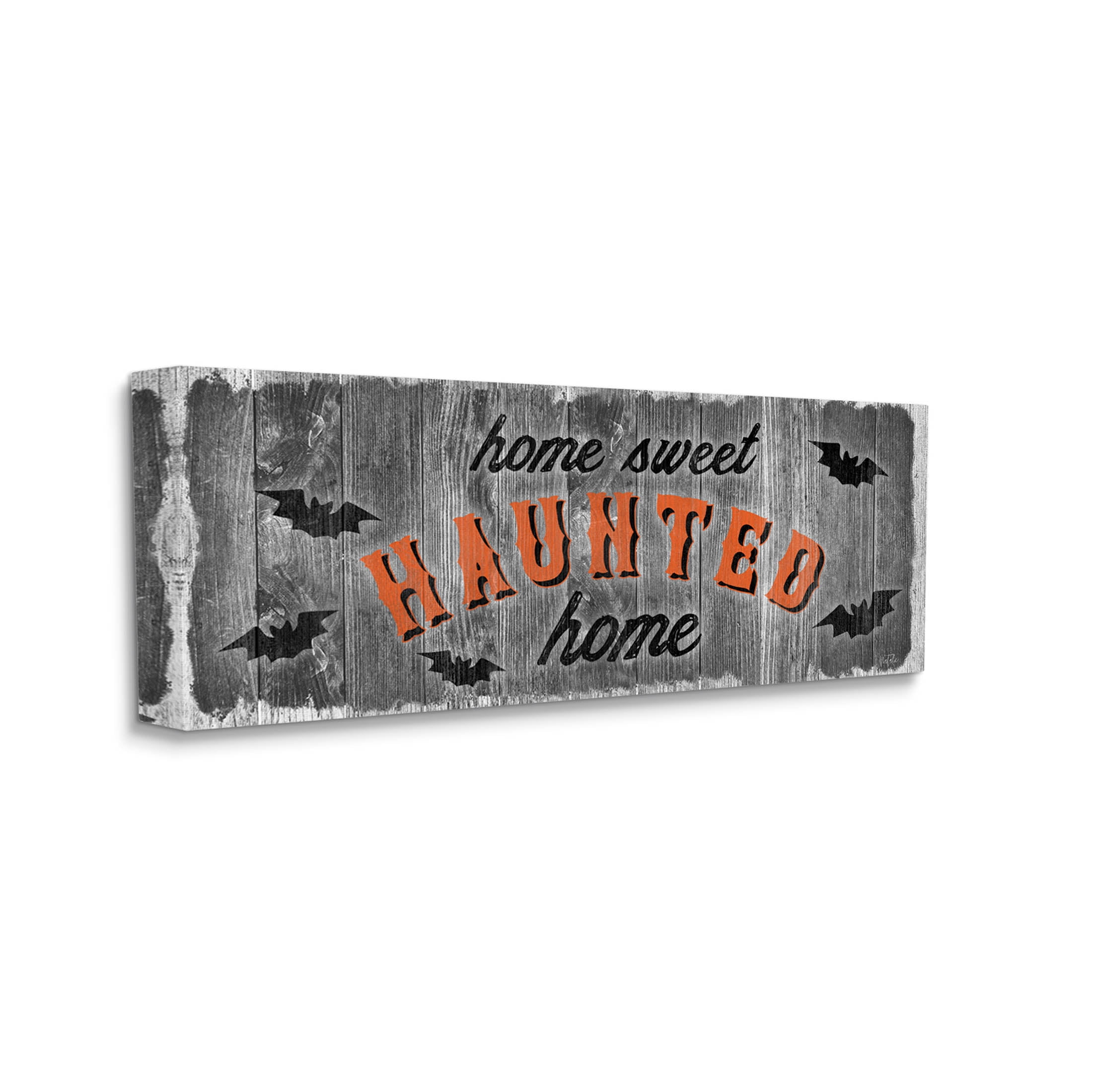 Stupell Industries Sweet Haunted Home Bats Sign Graphic Art Gallery Wrapped Canvas Print Wall Art, Design by Natalie Carpentieri