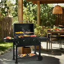 UBesGoo Charcoal Grill Portable BBQ Grill Smoker Large Cooking Surfaces BBQ Pit Outdoor for Camping, Black