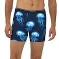thumbnail image 2 of Men'S Boxer Briefs, Blue White Jellyfish Soft And Breathable Mens Underwear Boxer Briefs With Widen Waist, 2 of 2