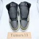 thumbnail image 5 of N I-K-E A i r-Jor-dan 1 Mid Medium Olive Black DQ8426-092 US Men's Size, 5 of 6