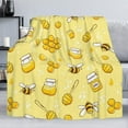 thumbnail image 3 of Bees Honey Fuzzy Flannel Blanket Throw 40"X50", Super Soft Lightweight Blanket Throw for Couch Chair Sofa, Cozy Bed Blanket for Kids Adults, 3 of 4