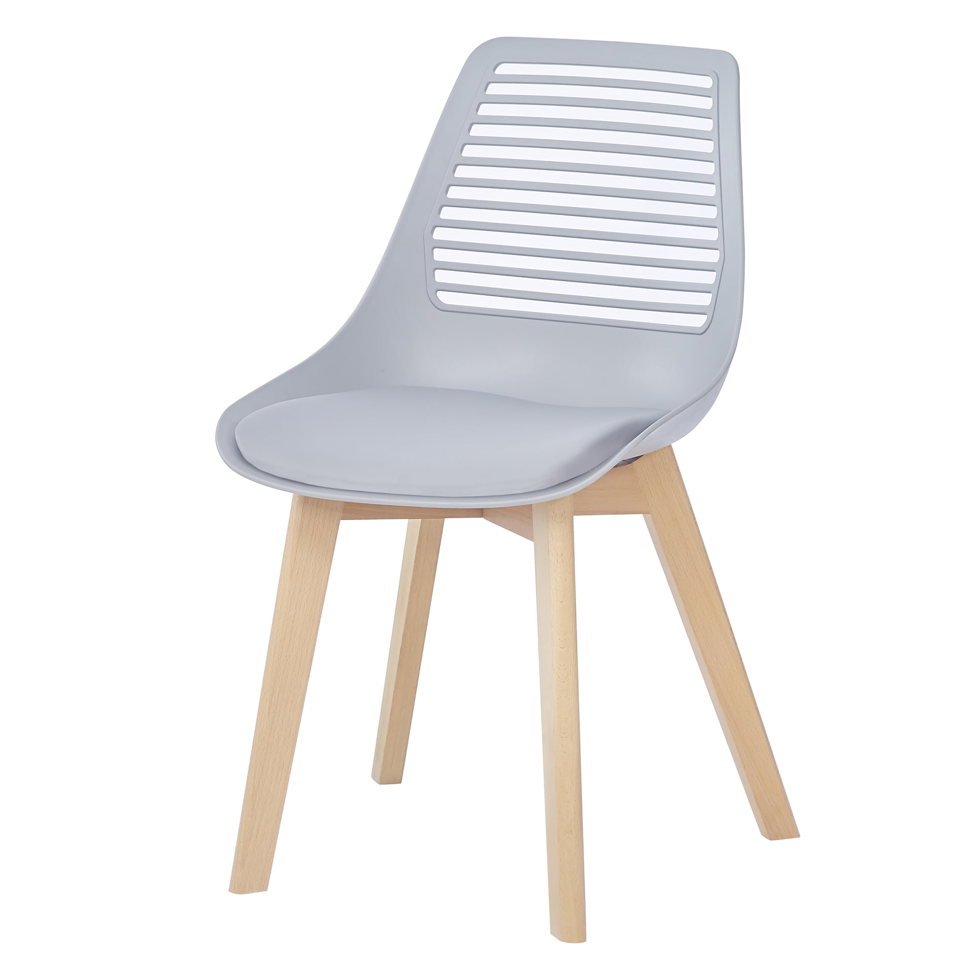 Lowestbest Modern Dining Chair Arm Side Chair with Wooden Legs, Patio Plastic Shell Arm Chair for Dining Room Living Room, Set of 2, Gray Lowestbest Modern Dining Chair Arm Side Chair with Wooden Legs, Patio Plastic Shell Arm Chair for Dining Room Living Room, Set of 2, Gray