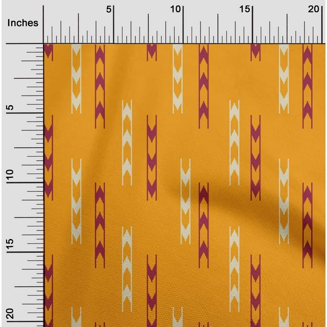 oneOone Cotton Flex Fabric Arrow Sign Kasuri Printed Craft Fabric BTY 40 Inch Wide